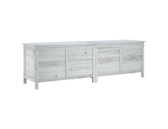 vidaXL Tuinbox 198,5x50x56,5 cm Massief Vurenhout Wit - 60% Korting!