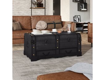 VidaXL Dekenkist Hout Zwart (90cm) - 55% Korting!