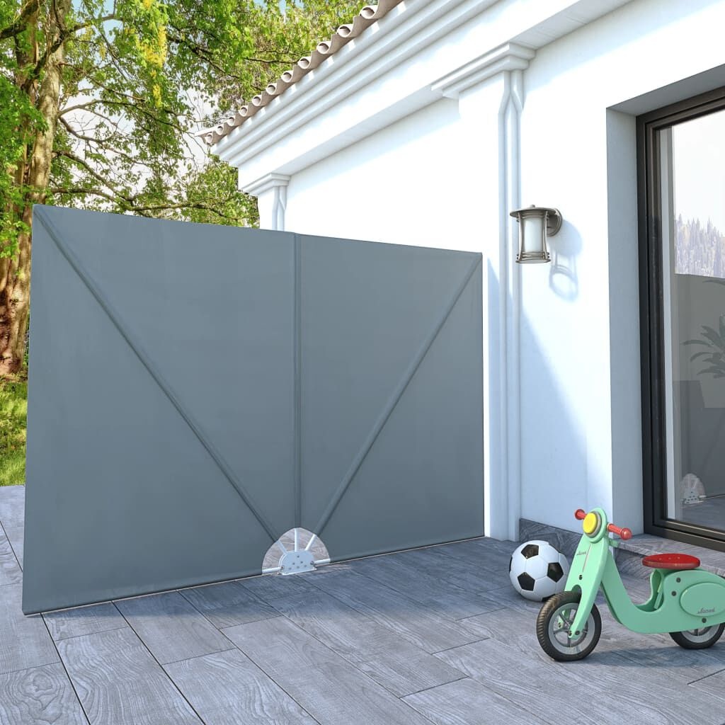vidaXL Terrasscherm Inklapbaar 240x160 cm Grijs - 68% Korting!
