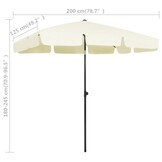 vidaXL Strandparasol 200x125 cm Zandgeel - 56% Korting!