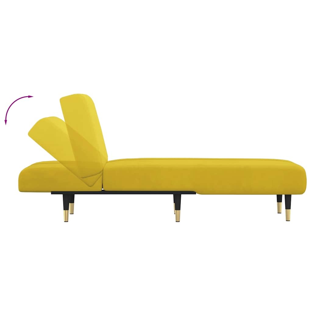 VidaXL Chaise Longue Fluweel Geel - 40% Korting!