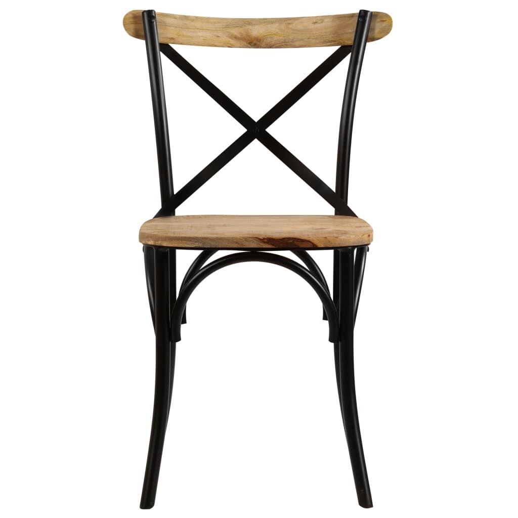 vidaXL Kruisstoelen (2 st.) Massief Mangohout Zwart - 40% Korting!