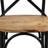 vidaXL Kruisstoelen (2 st.) Massief Mangohout Zwart - 40% Korting!