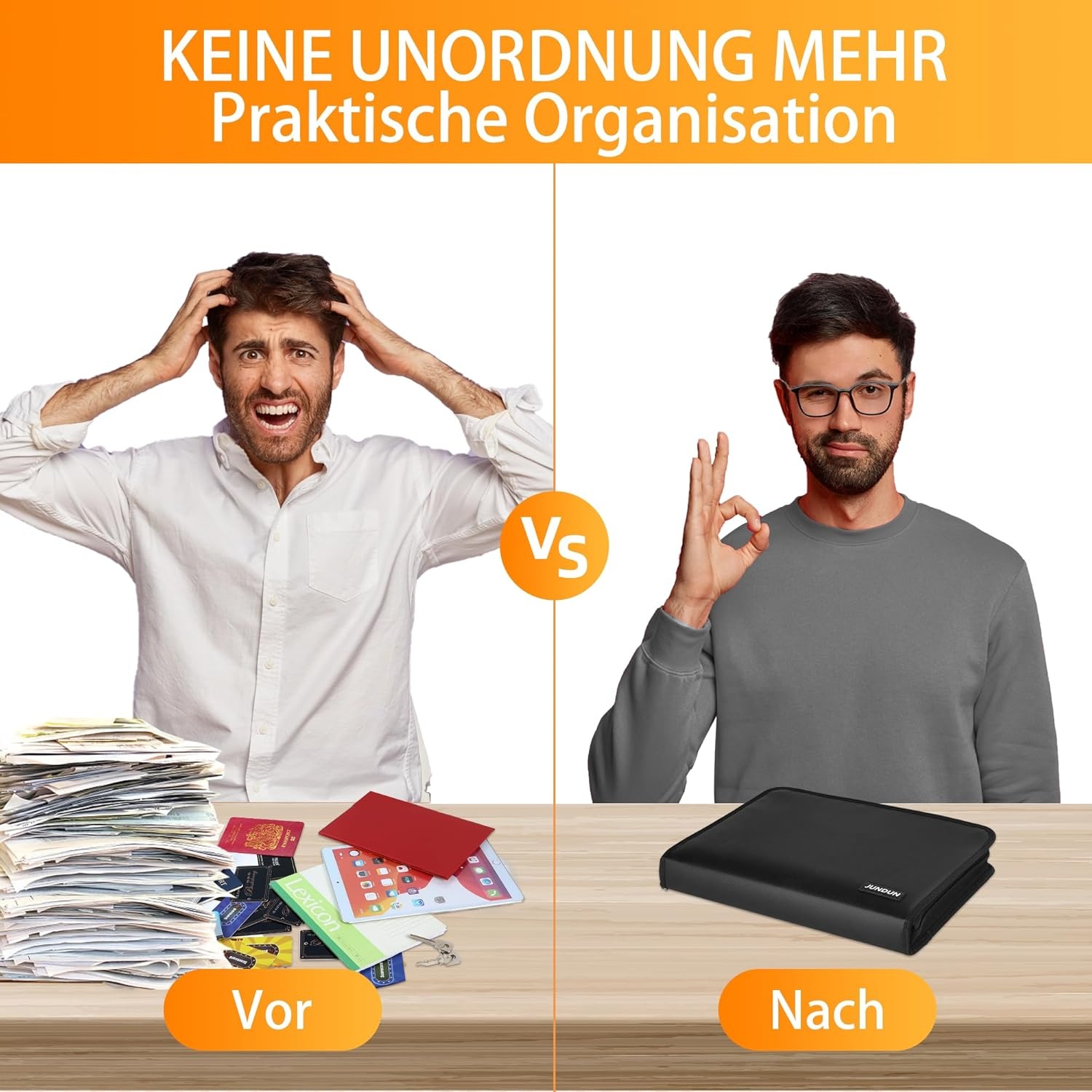 JUNDUN A4 Brandwerende Documentenmap (Zwart) - Nu 35% Korting!