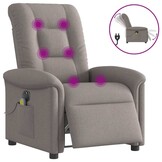 Elektrische Massagestoel Stof Taupe - 40% Korting