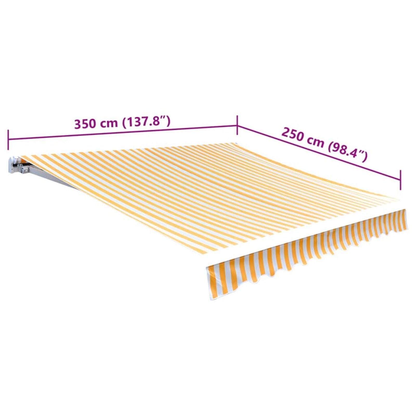 vidaXL Luifeldoek Canvas Oranje/Wit 350x250 cm - 40% Korting