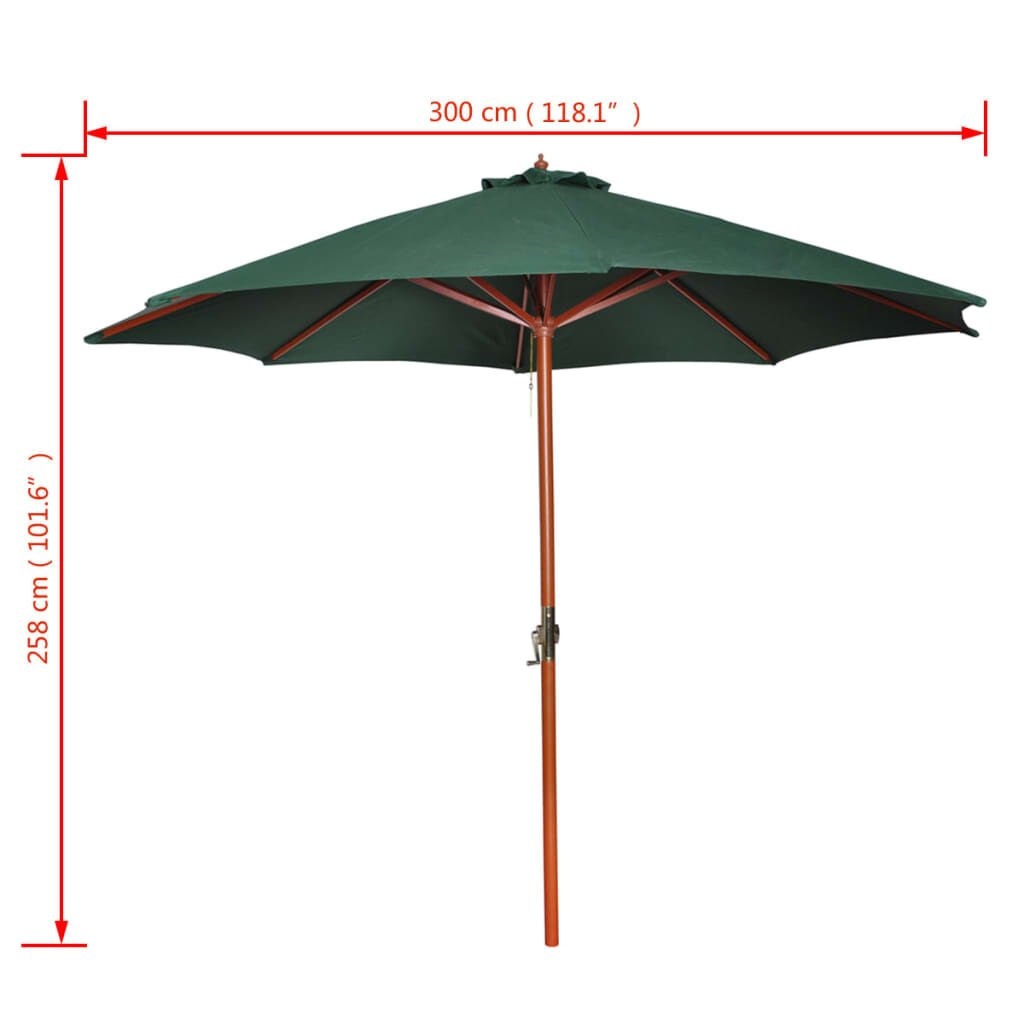 vidaXL Parasol 258 cm groen - 63% Korting