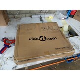 vidaXL Ligbed Inklapbaar Staal Stof Turquoiseblauw - 79% Korting