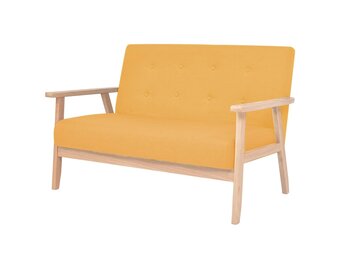 vidaXL Tweezitsbank Stof Geel - 40% Korting!