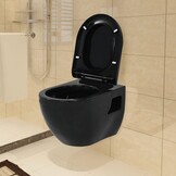 vidaXL Wandtoilet Keramiek Zwart - Nu 55% Korting!