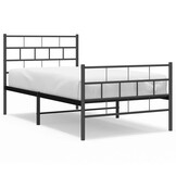 vidaXL Metalen Bedframe Zwart 100x200cm | Nu 40% Korting