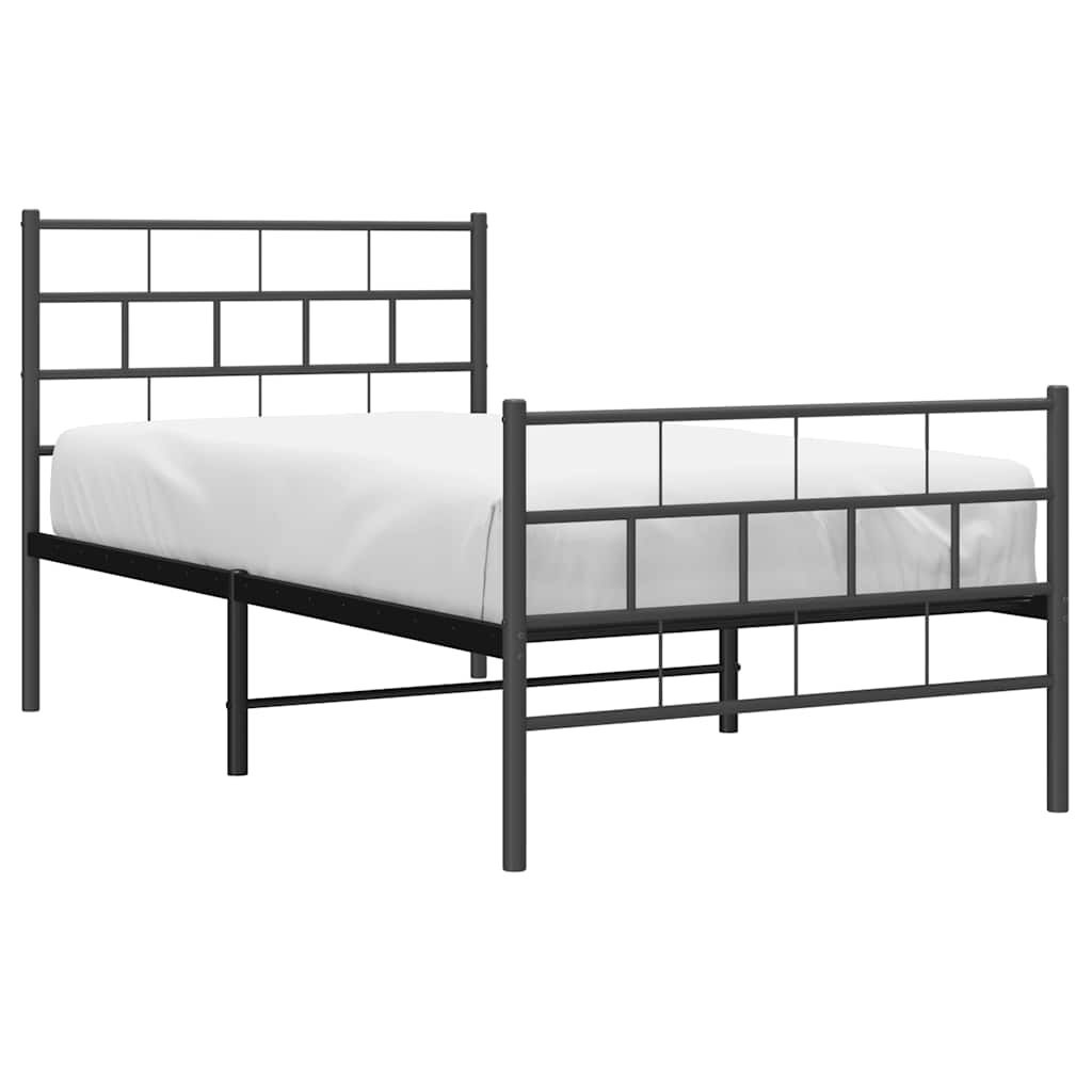 vidaXL Metalen Bedframe Zwart 100x200cm | Nu 40% Korting
