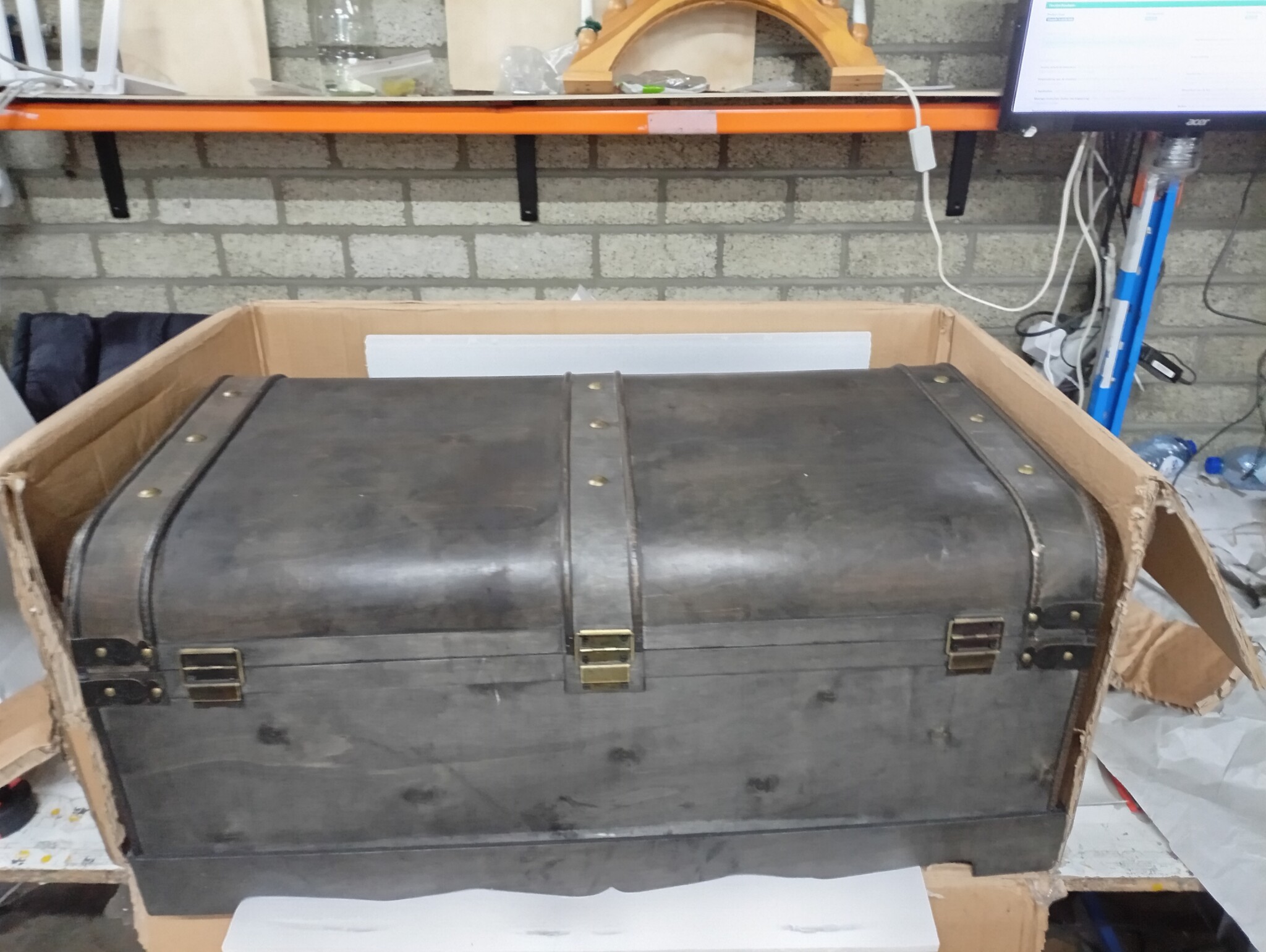 vidaXL Dekenkist Zwart - 90x51x42 cm - Vintage Stijl - Nu met 60% Korting!