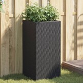 vidaXL Plantenbak Poly Rattan Zwart 40x40x80 cm - 64% Korting!