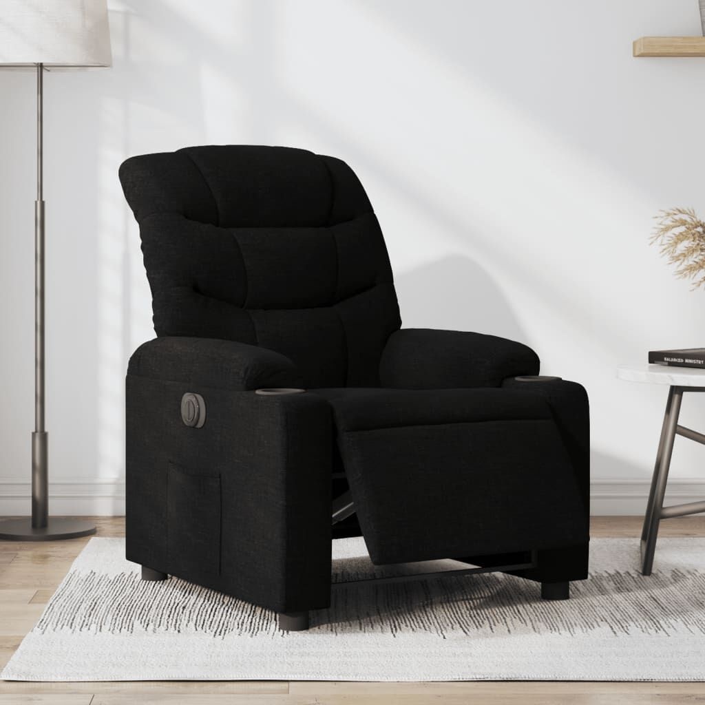 vidaXL Elektrische Fauteuil - Zwart Stoffen, Verstelbaar (40% Korting!)