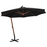 vidaXL Zweefparasol Hout Zwart 3.5x2.9m | 57% Korting | Ongebruikt