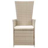 vidaXL Tuinstoelen (2x) verstelbaar met kussens, Poly Rattan Beige - 70% Korting!