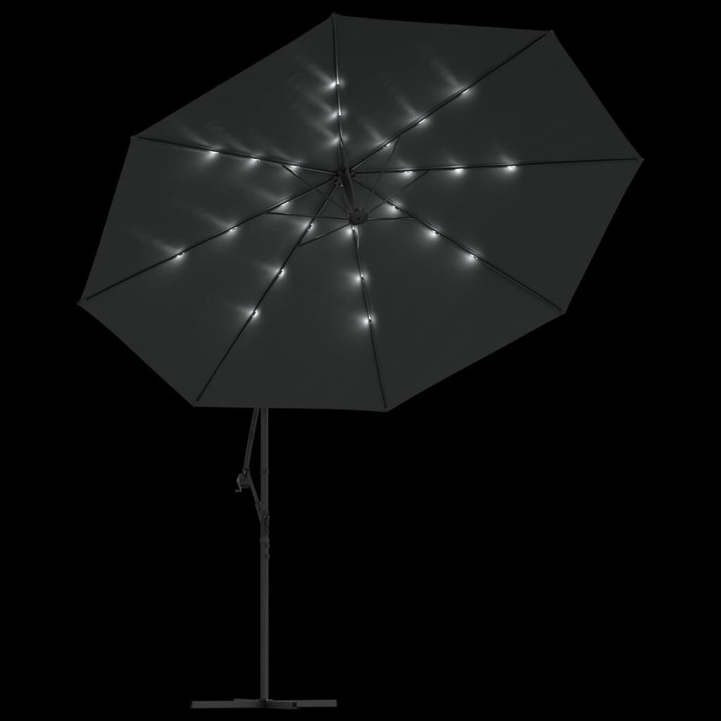 Zweefparasol met LED 350cm Antraciet - 46% Korting!