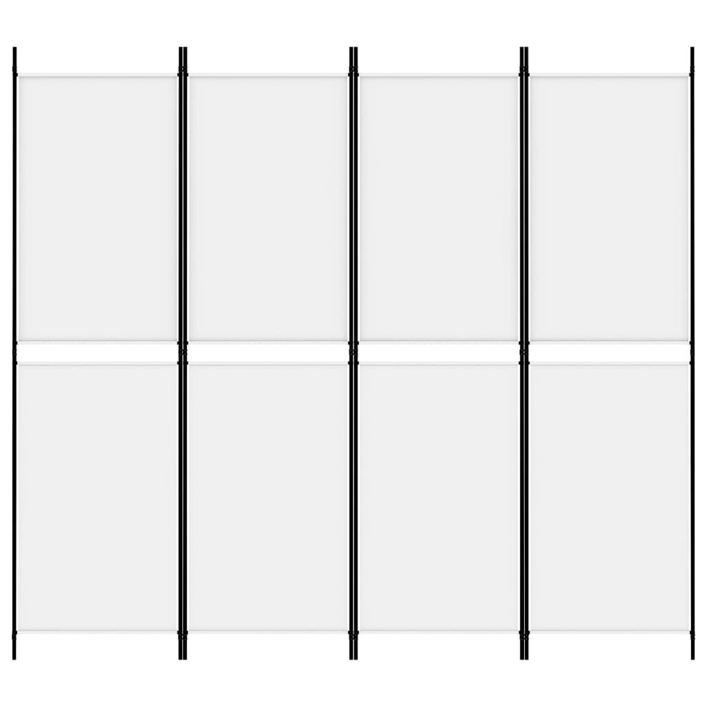vidaXL Kamerscherm 4 panelen 200x180 cm stof wit - 64% Korting!