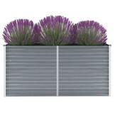 vidaXL Verhoogde Plantenbak (160x40x77cm) Gegalvaniseerd Staal Grijs - 76% Korting