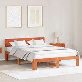 vidaXL Bedframe Bruin 140x200 cm Grenenhout | Nu 40% Korting!