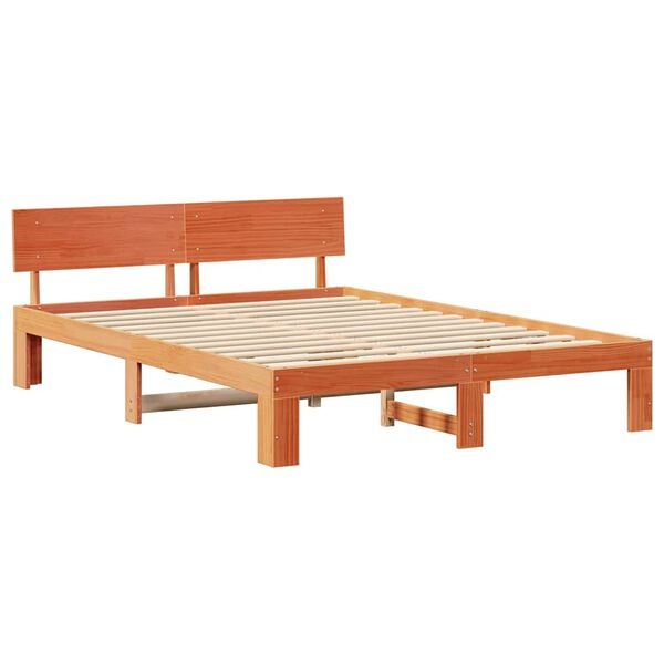 vidaXL Bedframe Bruin 140x200 cm Grenenhout | Nu 40% Korting!