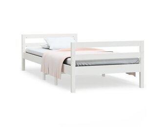 vidaXL Bedframe Grenenhout Wit 90x200 cm | 55% Korting