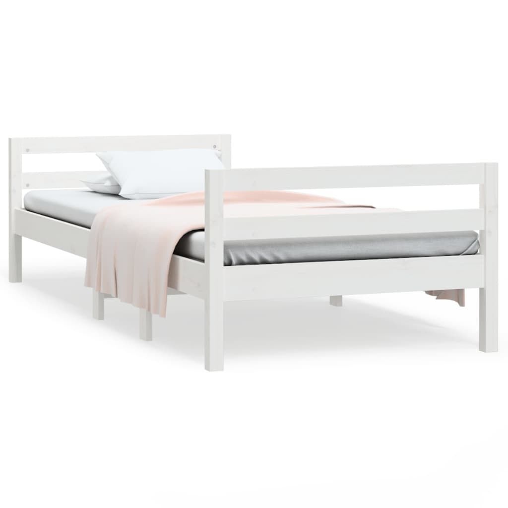 vidaXL Bedframe Grenenhout Wit 90x200 cm | 55% Korting