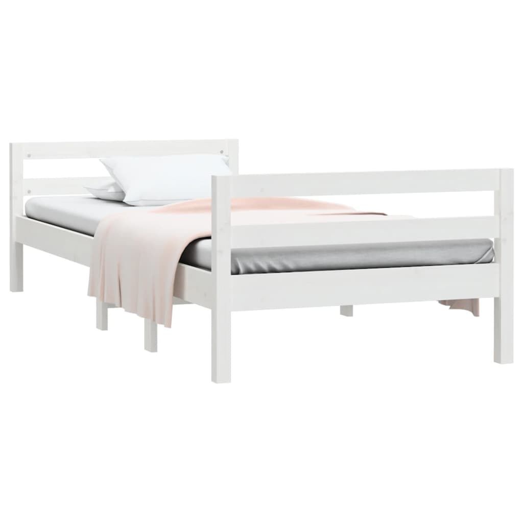 vidaXL Bedframe Grenenhout Wit 90x200 cm | 55% Korting