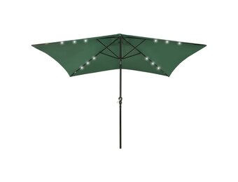 vidaXL Parasol Groen 2x3m met LED - 51% Korting