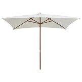 VidaXL Parasol Hout Crèmewit 200x300cm - 65% Korting!