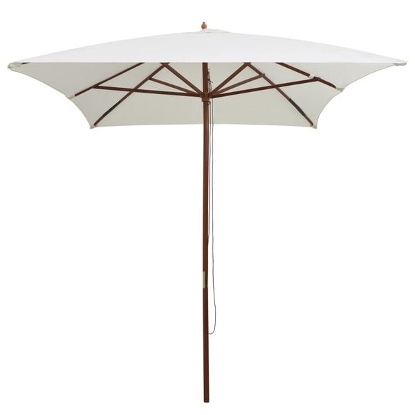VidaXL Parasol Hout Crèmewit 200x300cm - 65% Korting!