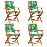 vidaXL Tuinstoelen 4x Inkl. Groen - Massief Hout & Stof (40% Korting)
