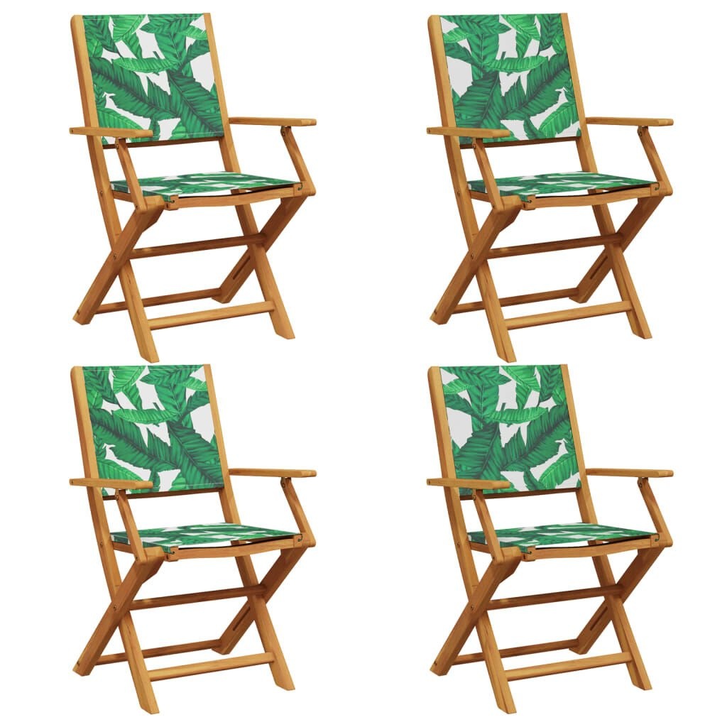 vidaXL Tuinstoelen 4x Inkl. Groen - Massief Hout & Stof (40% Korting)