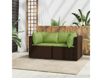 vidaXL Tuinhoekbanken 2 st. Poly Rattan Bruin (82% korting!)