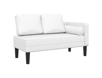 vidaXL Chaise longue Kunstleer Wit - 55% Korting!