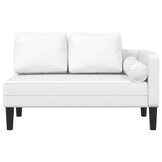 vidaXL Chaise longue Kunstleer Wit - 55% Korting!