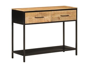 vidaXL Wandtafel Massief Mangohout & IJzer 100cm - 60% Korting