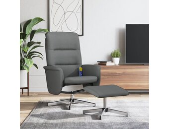 vidaXL Massagestoel met Voetenbank - Stof Donkergrijs (40% Korting!)