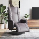 VidaXL Fauteuil Verstelbaar met Voetensteun - Kunstleer Grijs | 40% Korting