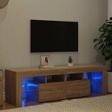 vidaXL TV-meubel 140cm Sonoma Eiken met LED - 40% Korting!