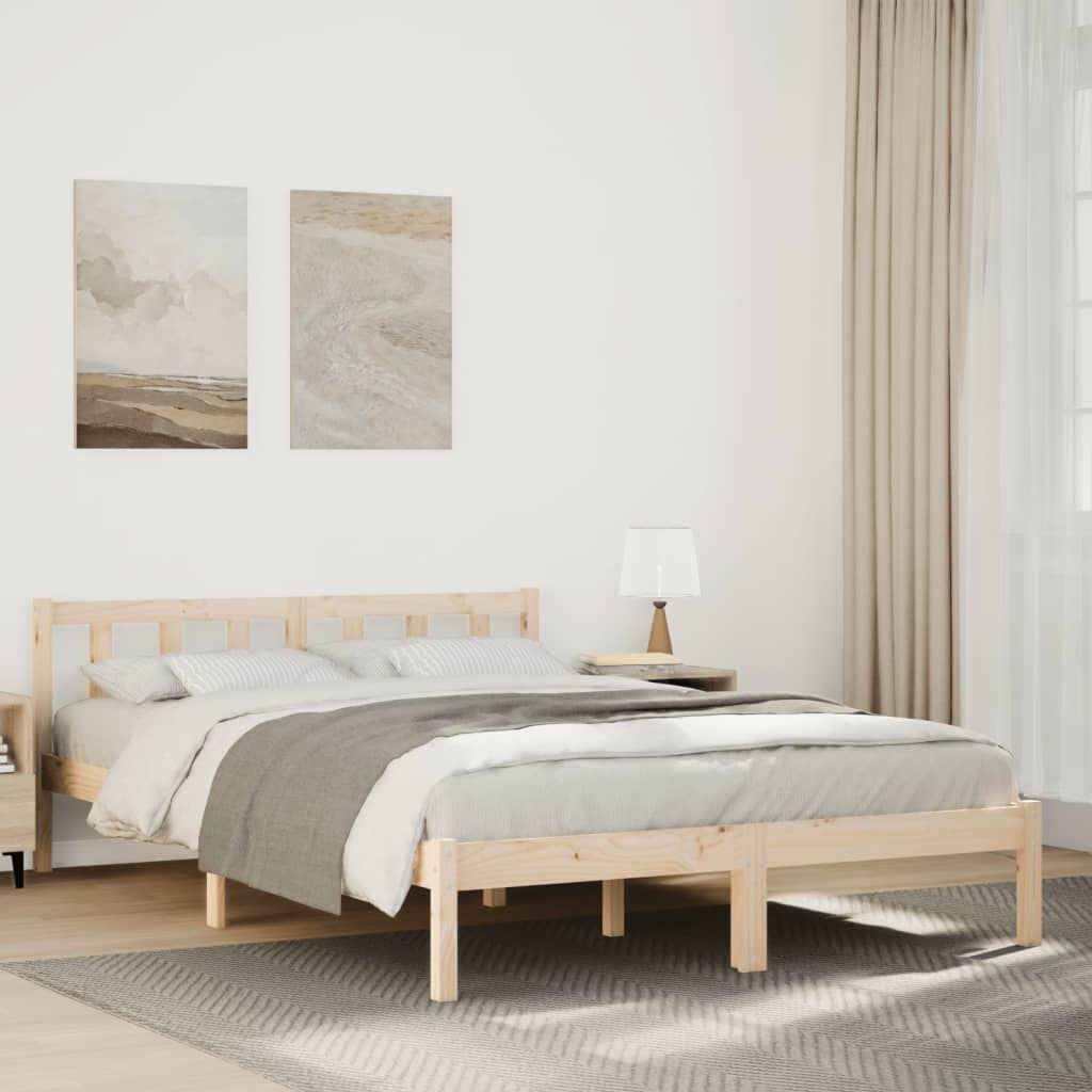 VidaXL Grenenhouten Bedframe Extra Lang (140x220cm) - 55% Korting!