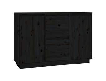 vidaXL Dressoir Massief Grenenhout Zwart - 55% Korting