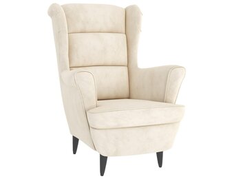 vidaXL Fauteuil Fluweel Crèmewit - 55% Korting!