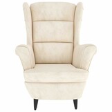 vidaXL Fauteuil Fluweel Crèmewit - 55% Korting!