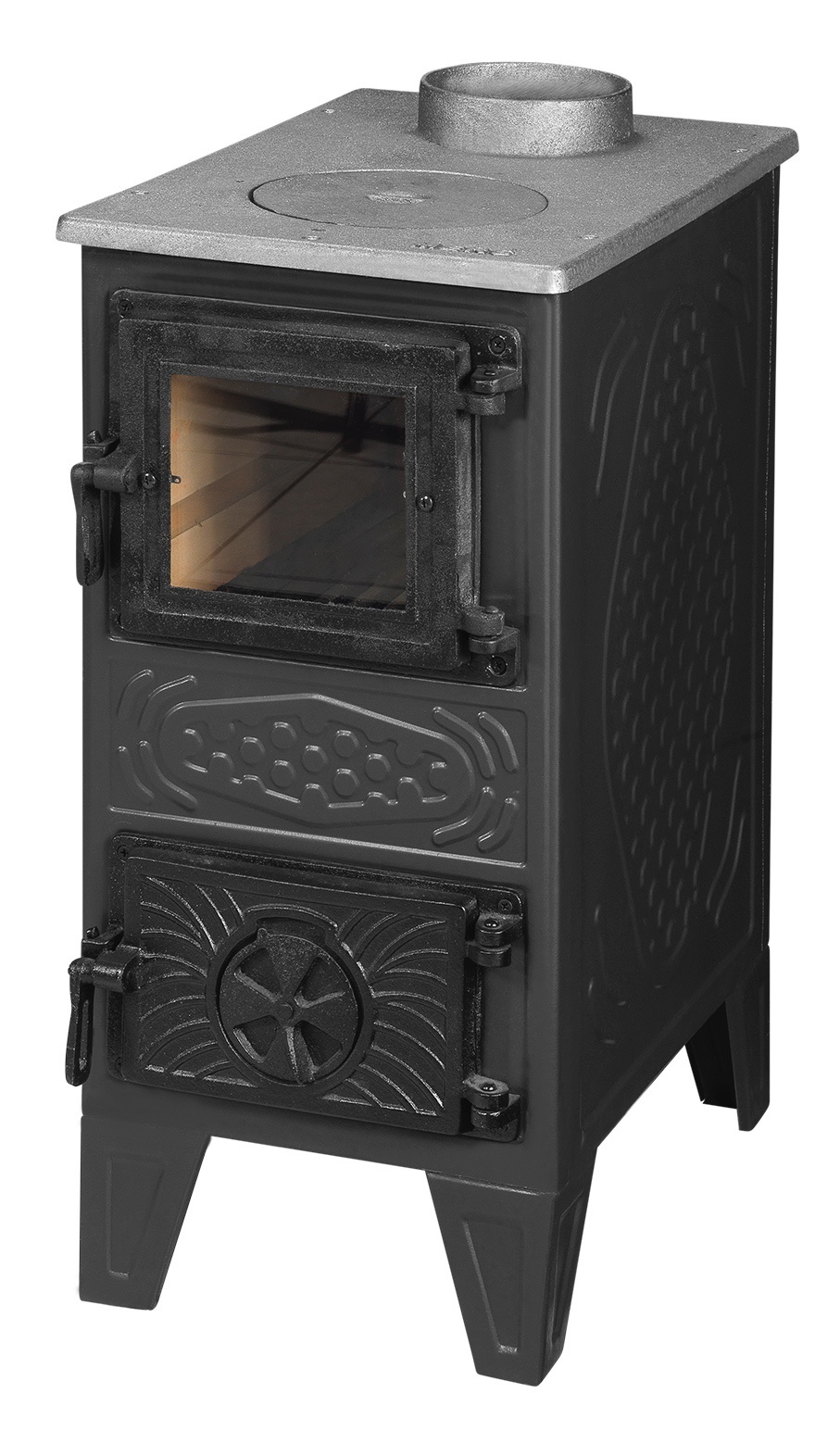 Houtfornuis FS-100 Zwart - 5,5 kW - 49% Korting - Ruimte tot 50m²