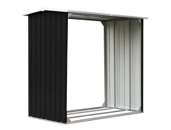 vidaXL Haardhoutschuur - 60% Korting - Antraciet Staal