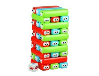 Jenga Tower With Worms - Kleurrijk Spel - 40% Korting!