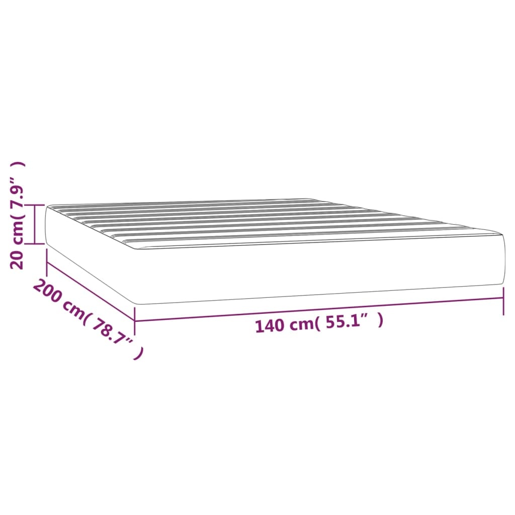 VidaXL Pocketveringmatras 140x200x20 cm Grijs - 40% Korting