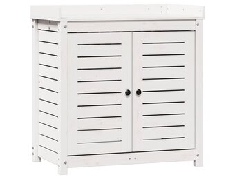 vidaXL Oppottafel Grenenhout Wit - 40% Korting